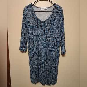 Longsleeve Midi Blue and Black Dress Maternity